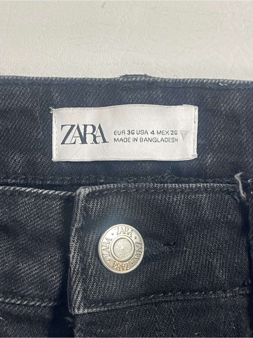 Zara High Rise Skinny Jeans Black Wash Size 4 - Picture 7 of 12